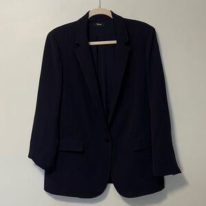 Theory Women's Navy Crepe Blazer